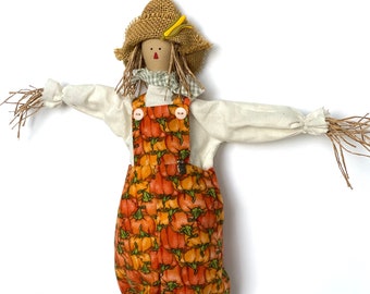 SCARE CROW autumn dolls  tilda handmade scare crow fall decoration folk art  farm decor littles by Bella  harvest fabric