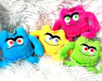SET OF 6 Plush Monsters favors adopt a monster doll little favorate monster party