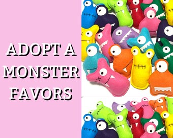 ADOPT A MONSTER  party favors Little monster favors  little monster 1st birthday Baby First Doll Toddler monster favors  monster party