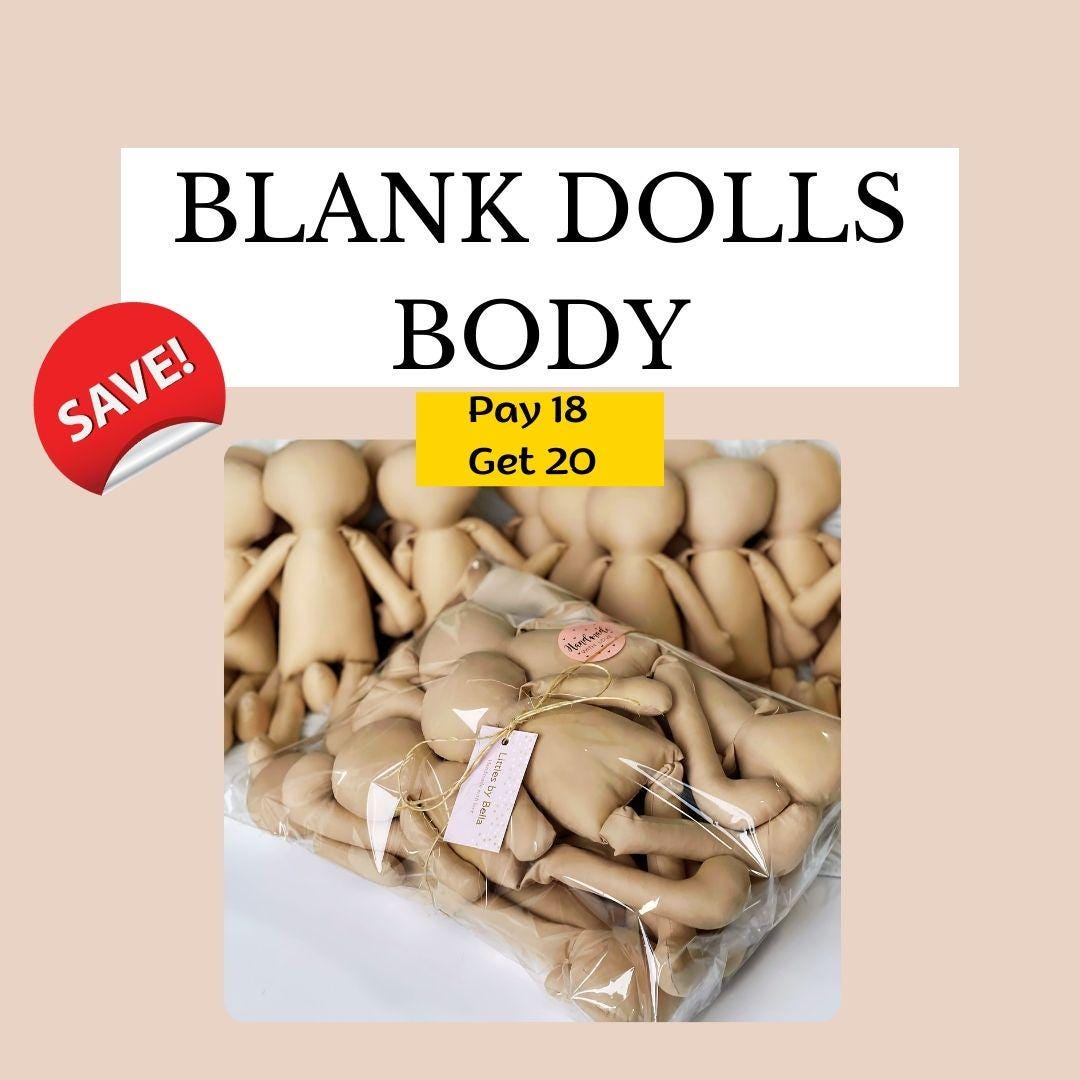 UNFINISHED DOLL BODY,  Blank doll,s posing doll ,new born girl gift ,make your own patterning rag doll back-to-school gifts ,textile dolls