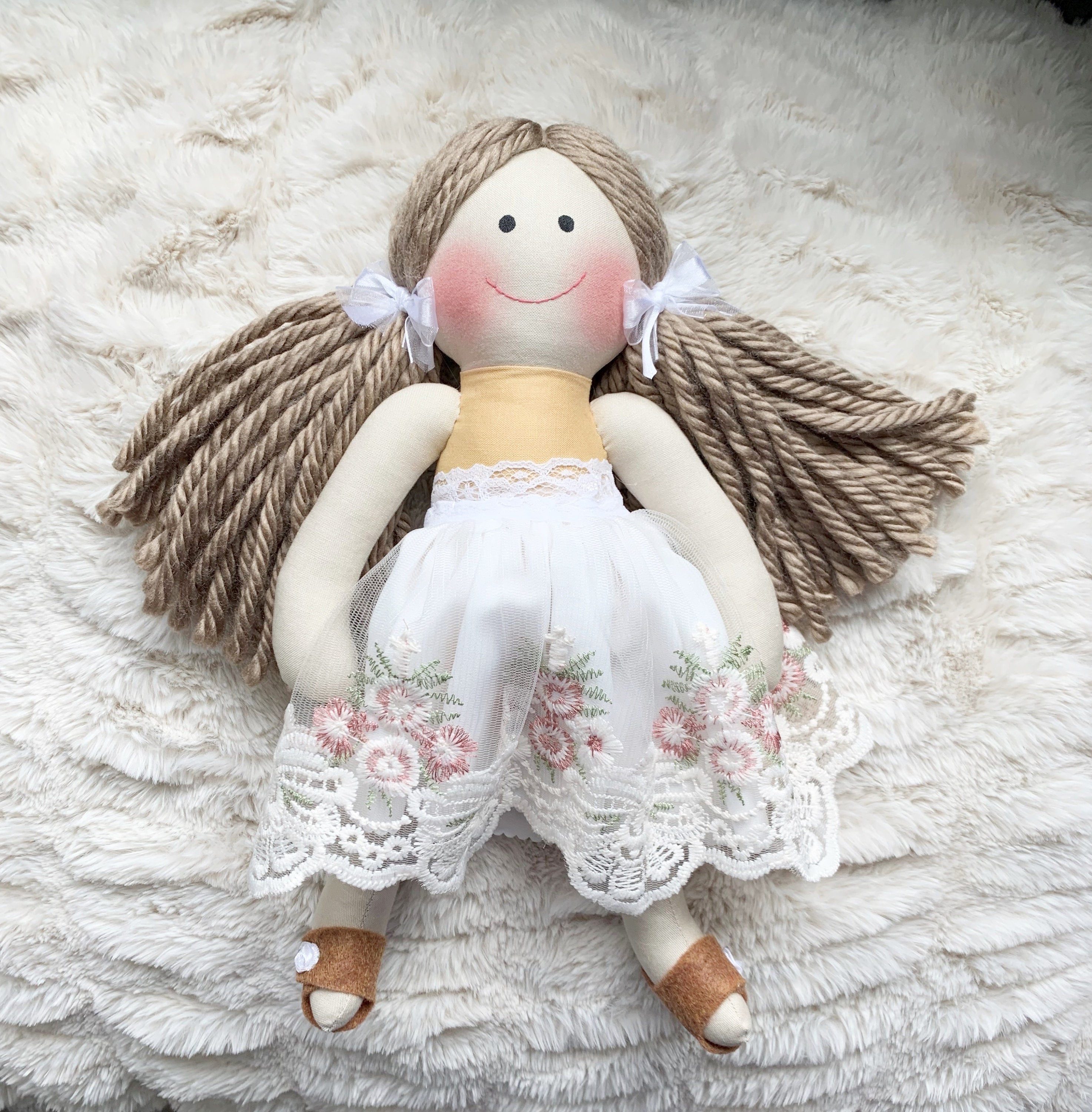 Flower girl doll Baby First Doll cloth doll rag doll wedding special