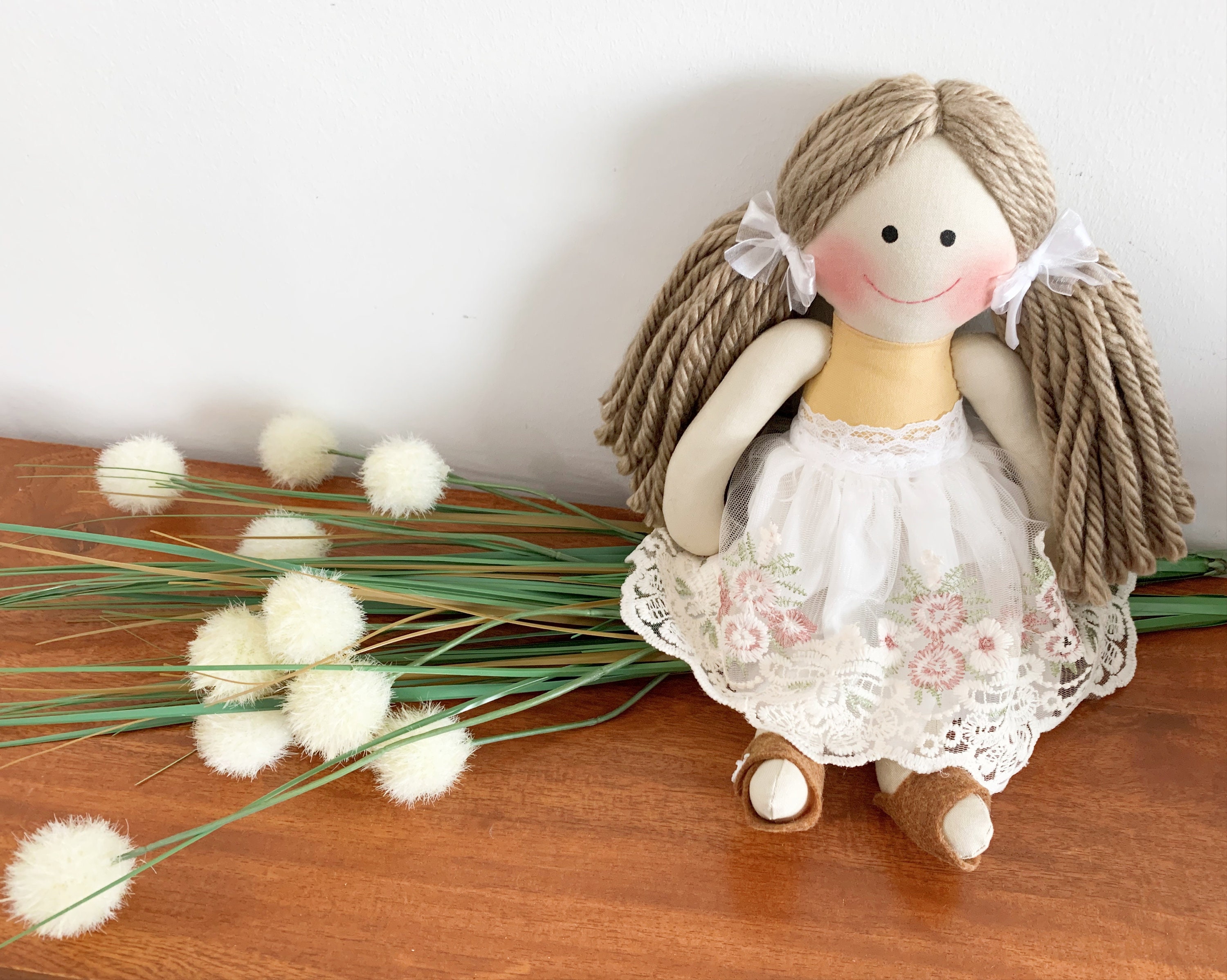 Flower girl doll Baby First Doll cloth doll rag doll wedding special