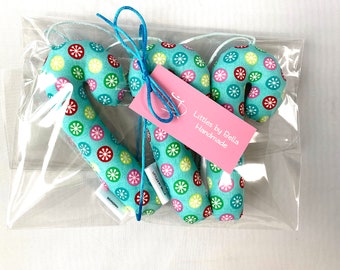 Set of 3 Candy Canes Cane Ornaments Christmas Ornaments pink and blue Candy Cane Xmas Ornaments Hanging Candy Cane Handmade christmas