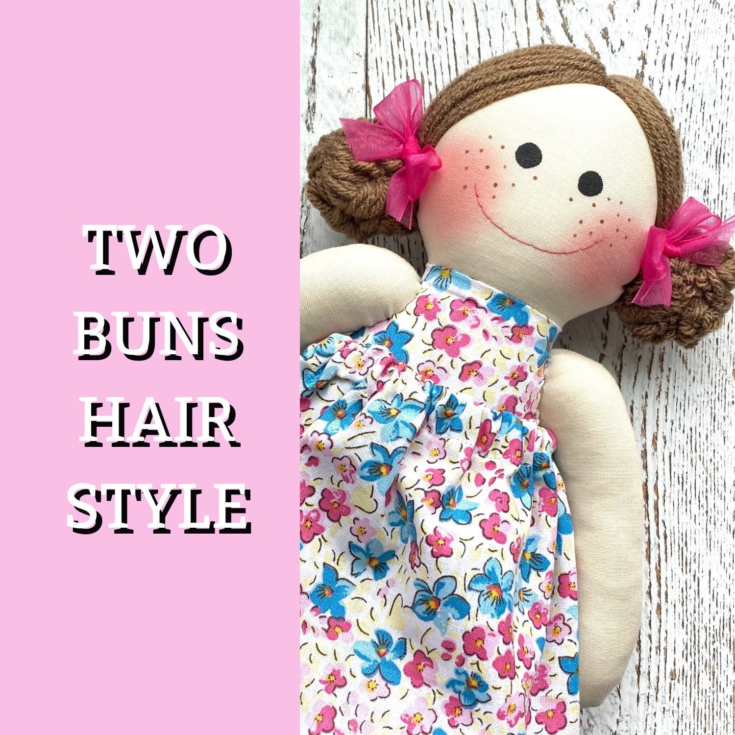 TWO BUNS Hair style Custom baby Doll ,one year old gift TWO BUNS Hair style Custom baby Doll ,one year old gift