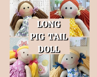 LONG Tails hair doll,s  , Valentines gift idea  Baby first doll , long hair, montessori todler