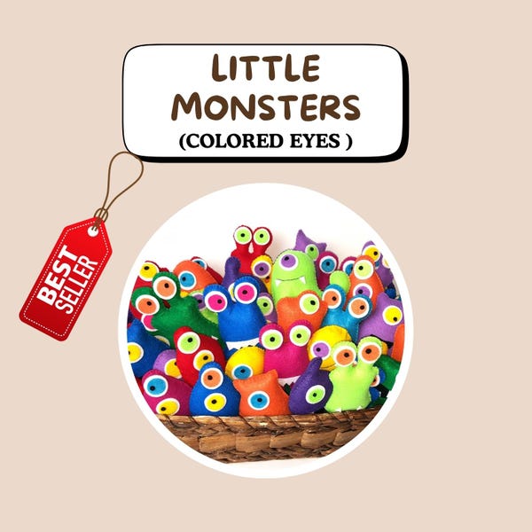 Little Monster Party Favors, Custom Felt Monster Plush, Adopt a Monster Birthday Favor, Cute Plushie Toys,Toddler Party Goodie Bag Fillers