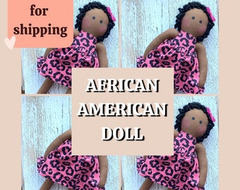 Afro Baby first doll Cloth doll for kids First birthday gift Doll for one year Soft doll with clothes Personalized rag doll