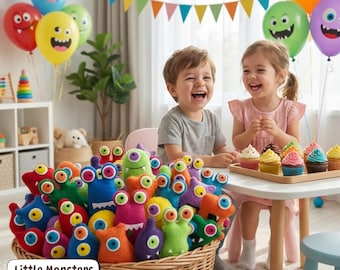 Bomboniere fatte a mano a forma di mostro in feltro – Creature di peluche