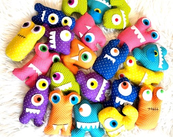 ADOPT A MONSTER , party favors , textile monsters Little monster favors  , Themed monster, gifted  doll,s giftful, cute monsters favors