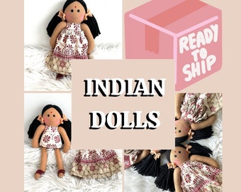 I NDIAN doll, birth gift idea, indian artistry ,embroidered, saree custom doll, baby first dolls , granddaughter city , indian dress