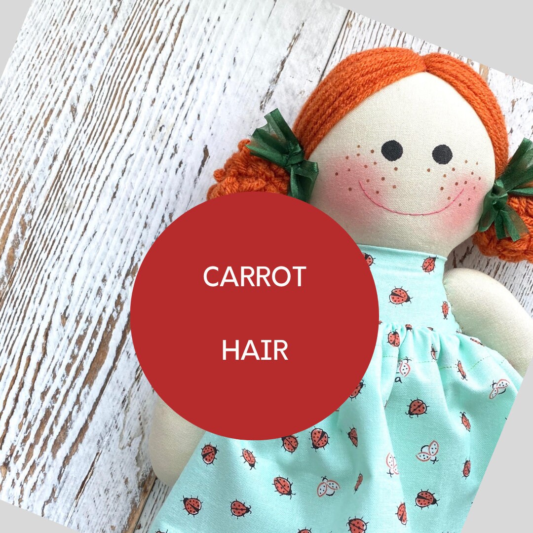 TWO BUNS RED head hair my firsty baby doll plush doll first birthday