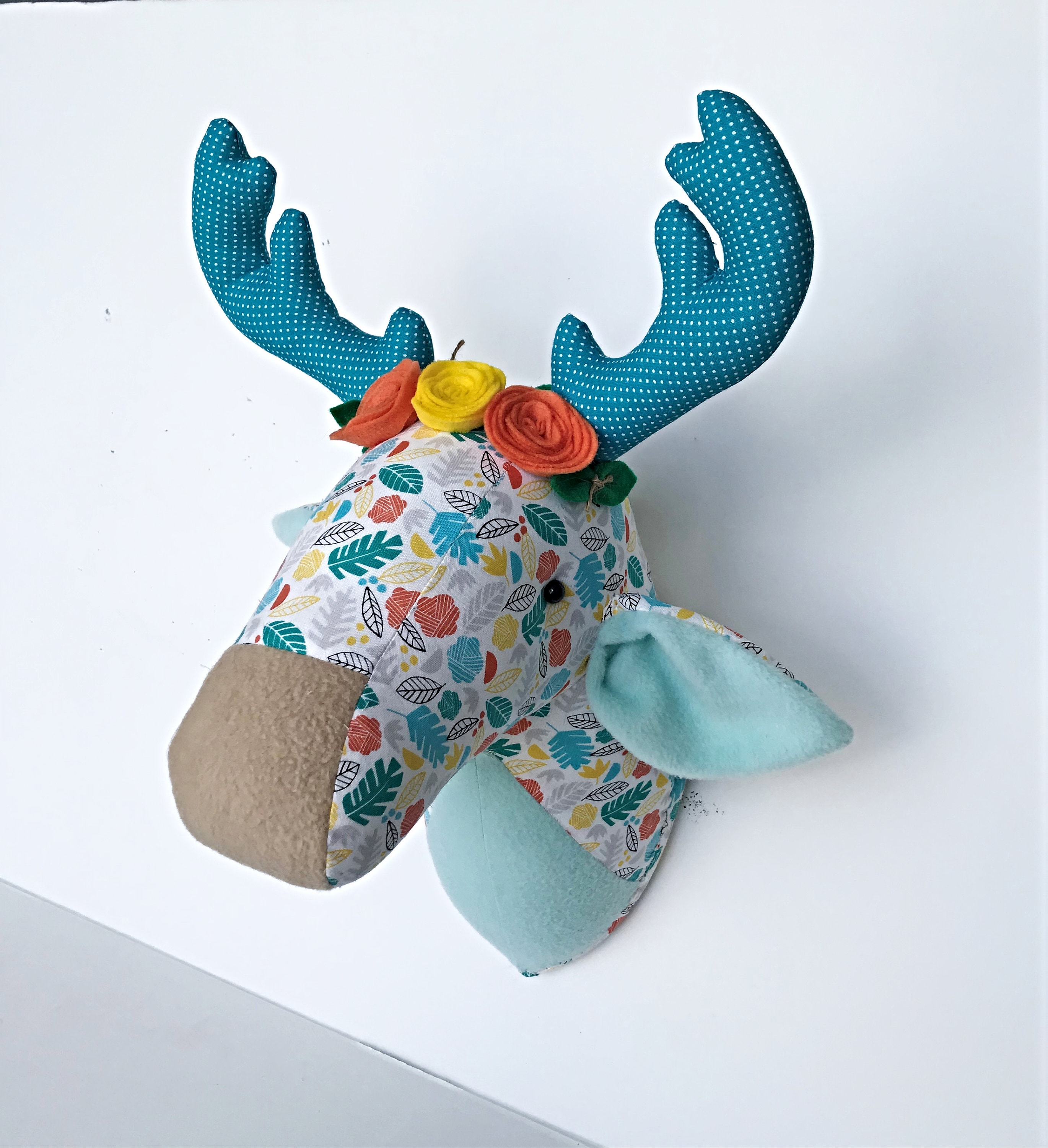 Deer head wall decor patchwork animal head nursery room 3D Animal Head