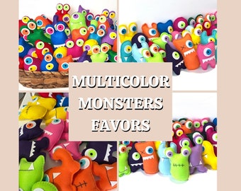 Liebevolle Familie adoptieren ein Monster, Partygeschenke, kleine Monster Bevorzugungen, begabte Puppe, s Geschenk, einjähriges Geschenk, Andenken Puppe, s g, fit