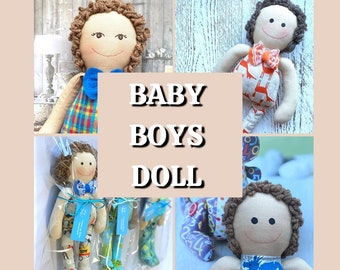 BABY BOY boys Doll,s  , boys keepsake toy, rai ring toddler gifted, hair curly rings , emboid faced