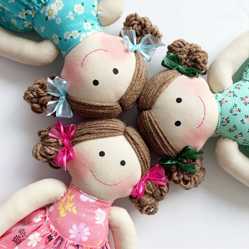 Short Hair Style Baby First Doll Cloth Doll Rag Doll First Birthday Gift Children Friendly Embroider A Name On Doll Set Baby Doll For Kids