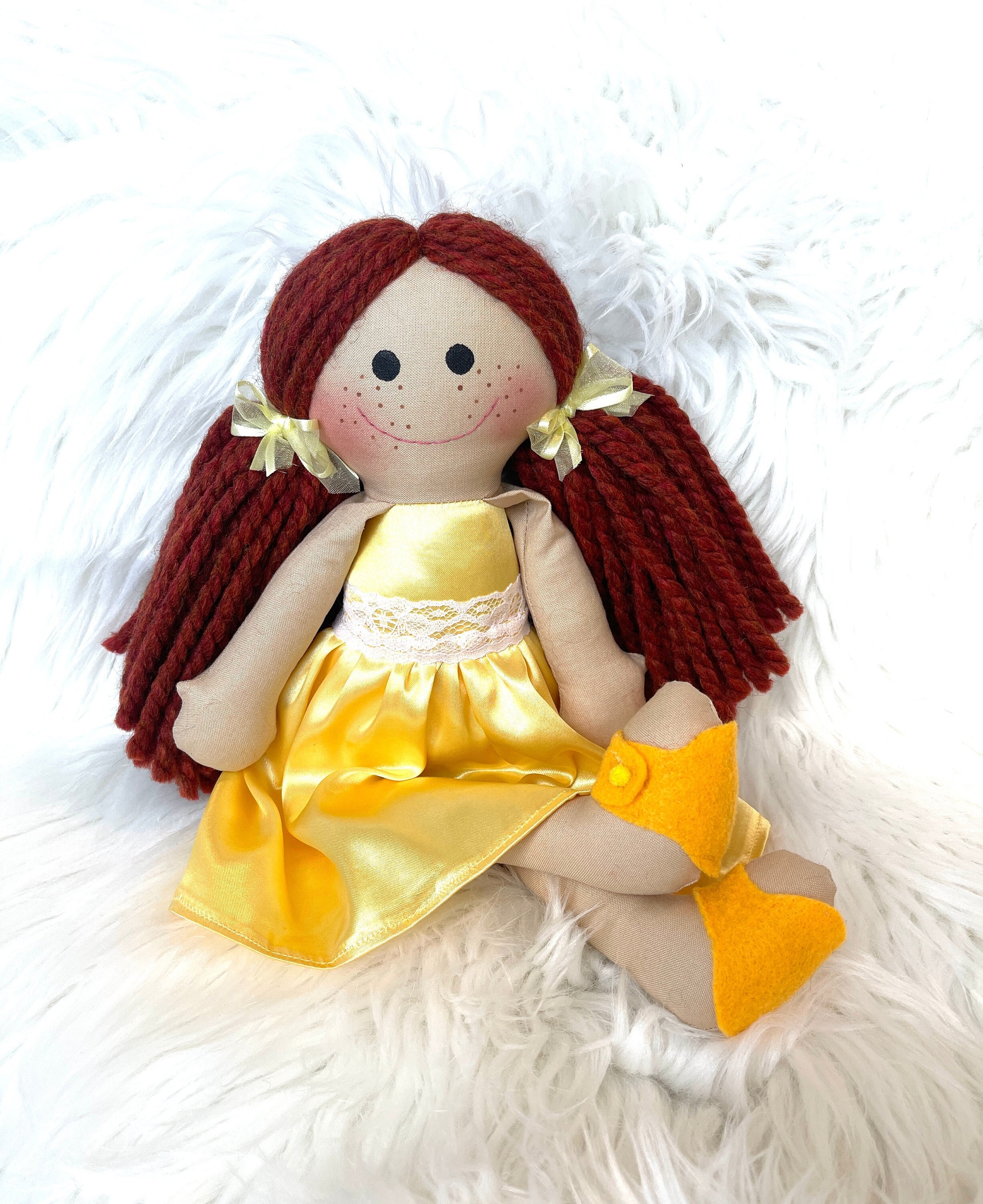 15 inch RED HEAD DOLL Flower girl doll Baby First Doll rag doll wedding ...