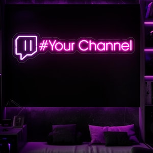 Custom Twitch Username Neon Sign | Gamer Tag LED Neon Sign | Personalized Gift for Gamers | Twitch Sign | Game Room Decor | Gaming Wall Art