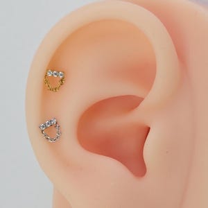 20G/18G/16G Titanium Tiny Dangle CZ Chain Stud Push Pin Labret, Threadless  Earrings, Tragus Stud, Helix, Cartilage Nose, Gift for her