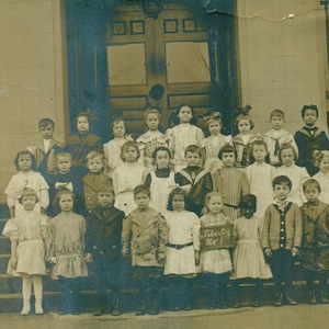 Integrated Class Photo Liberty School African American Girl Antique 1910s RPPC Real Photo Postcard Photograph Black White Photo