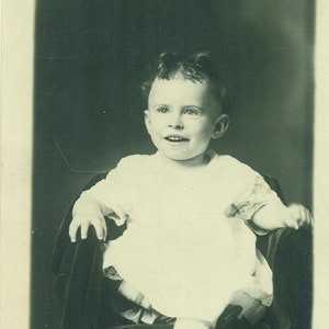 Esther Irene Weddle Girl With Messy Hair Big Smile 1920s RPPC Real Photo Postcard Photograph Black White Photo