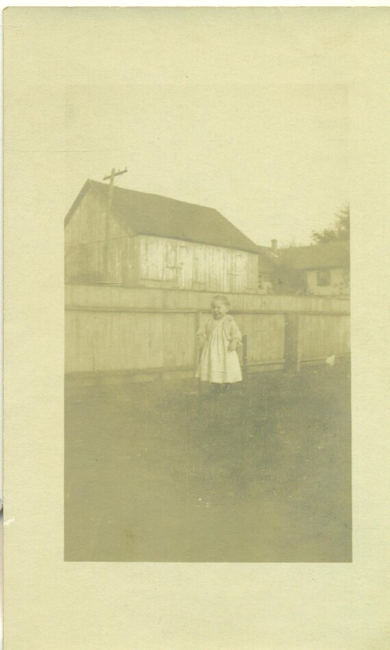 Happy Farm Baby Standing Chicken Barn Fence 1900s Rppc Real Etsy