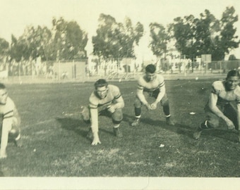 1929 Van Nuys CA High School Football Team Backfield Players Named Vintage Photograph Black White Photo