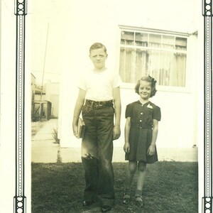 1940 First Day of School Unhappy Teen Boy Holding Books Vintage Photograph Black White Photo