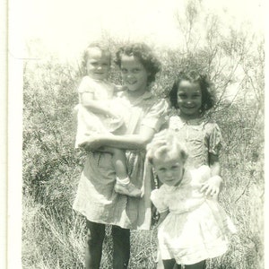 Made in Texas Sisters Girls Standing Outside 40s 1940s Vintage Photograph Black White Photo