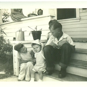Baby Brother Wearing Paper Hat Lollipop Boys 40s Vintage Photograph Black White Photo