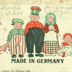 1907 Ovseola Iowa Made in Germany Family Antique Postcard Greeting Card Mailed