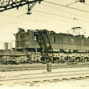 Electric Train at Cleveland Union Terminal 1937 AZO RPPC Real Photo Postcard Photograph