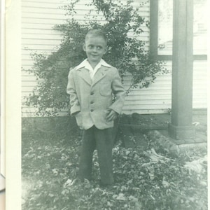 1930s The Little Character Boy Sideways Look Eyes 30s Vintage Photograph Black White Photo