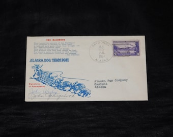 1957 Alaska Dog Team Post Cover Mailed Savoonga Gambell St Laurence Island Musher Mail