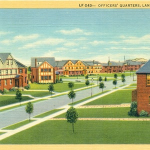 1940s WW2 Officers Quarters Langley Field VA Linen Postcard World War 2