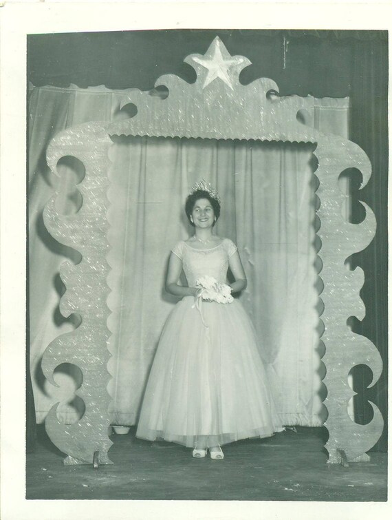 Prom 1957 Girl Wearing Formal Dress Tiara School Photo 50s Etsy