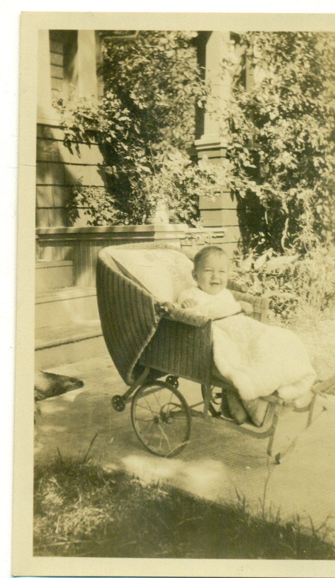 1929 James Montel Baby Boy in Wicker Carriage Stroller Lebanon Etsy