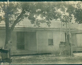 Gladys Girl House in Tennessee Farm Country 1910s RPPC Antique Vintage Photograph Real Photo Postcard
