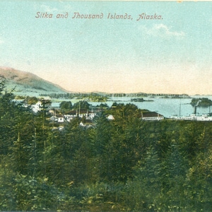 Sitka Alaska e Mille Isole AK Cartolina a colori vintage non spedita