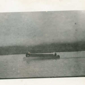Canoa d'epoca sul lago Kenai Alaska RPPC cartolina fotografica reale antica