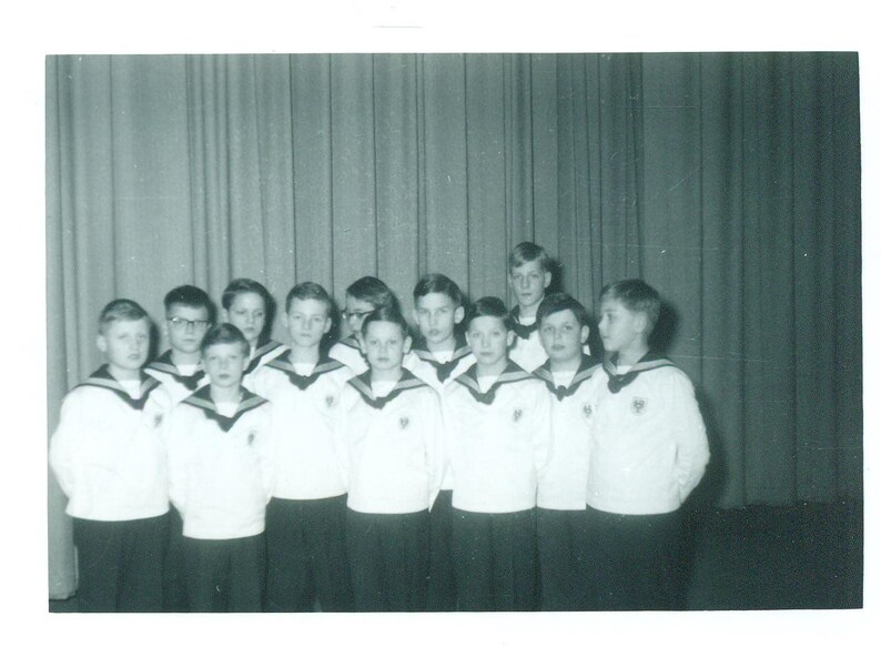 1940s School Boys in Sailor Uniforms Navy WW2 School Calss 40s Vintage