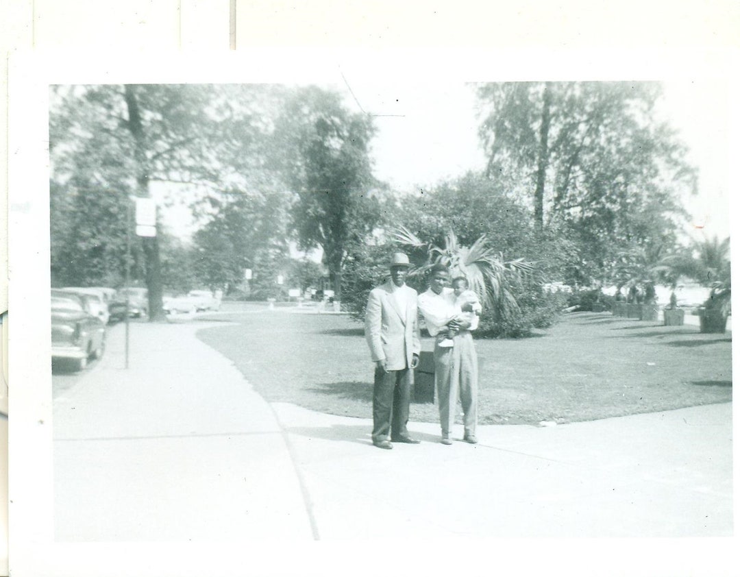 African American Black Men Holding Baby Outside South Park 1950s ...
