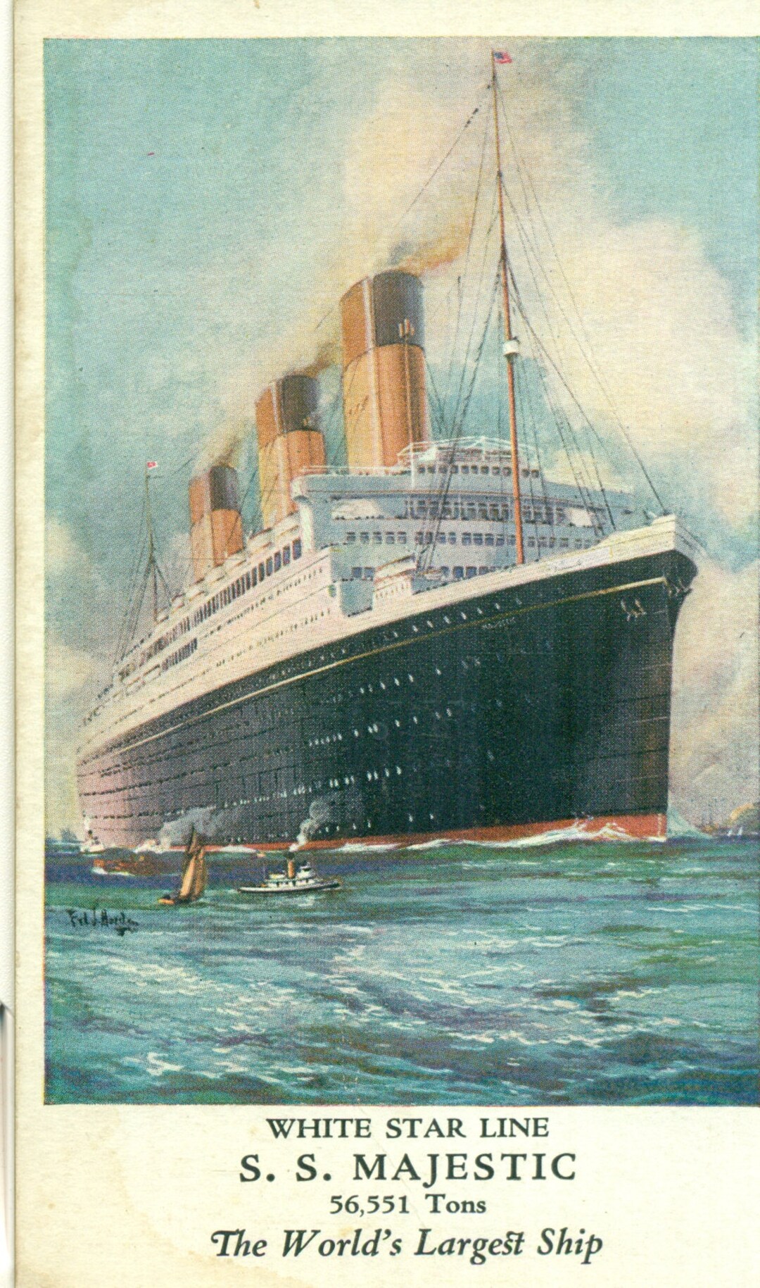 S.S. Majestic White Star Line Passenger Ship World's Largest Ship 1920s