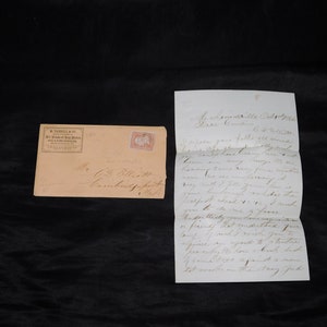 1866 Mechanicsville VT Hand Written Letter From M Tarbell Co Hay Rakes Hoe Fork Handles Debt Collection