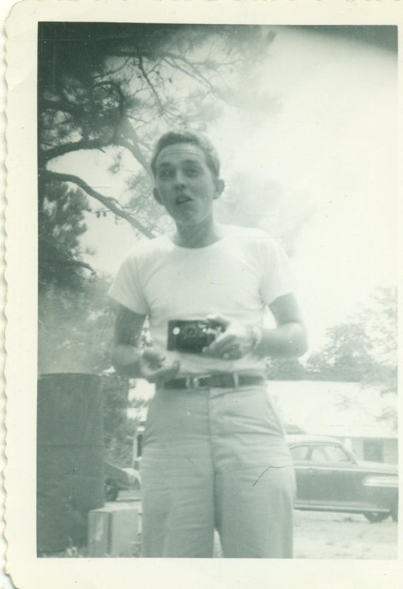 50s Young Man Holding Camera Photographer 1950s Vintage - Etsy
