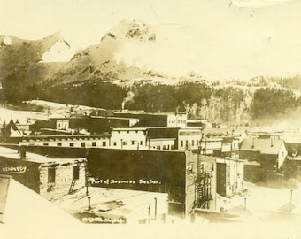 Cordova Alaska Business Section of Town Antique RPPC Real Photo Postcard