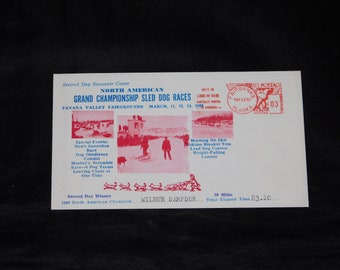 1960 Fairbanks Alaska Sled Dog Race Souvenier Cover Postmark Envelope Ladd Air Force Base Wilbur Sampson