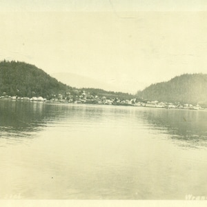 Wrangel Alaska Stadt Ansicht vom Wasser Antike AZO RPPC Echtfoto-Postkarte