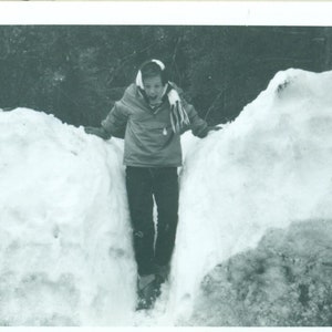 1963 Claudia in the Snow in Yosemite Park CA 60s Vintage Photograph Black White Photo