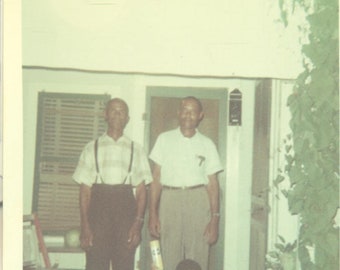 1960s African American Black Men Father Son Grandson Holding Can 60s Vintage Photograph Color Photo