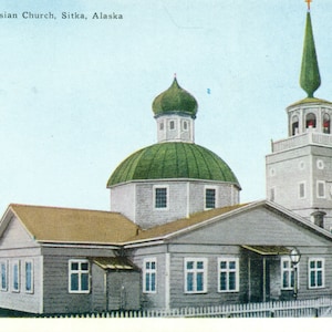 Sitka Alaska Russisch Russisch Ortobanische Kirche Antike Postkarte Farbe Unversandt